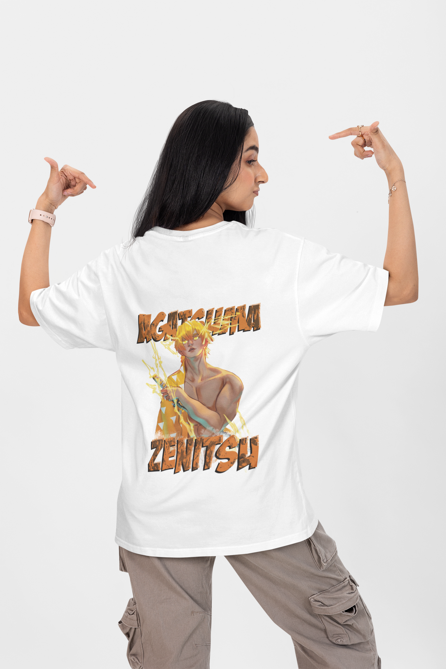 Zenitsu Agatsuma - Demon Slayer | Unisex Oversized T-shirt White