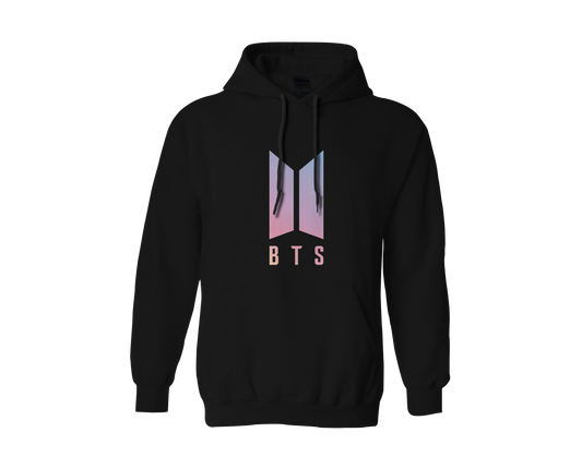 bts logo hoodie black