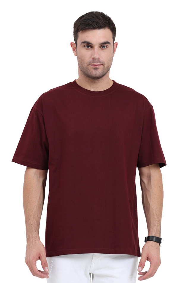 Solid Oversized Tshirt Maroon