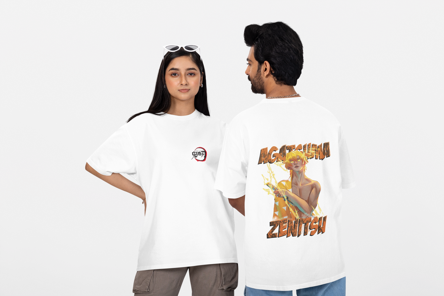 Zenitsu Agatsuma - Demon Slayer | Unisex Oversized T-shirt White